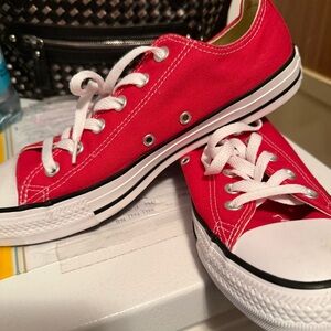Converse Red and White Chuck Taylor All star Canvas Flats